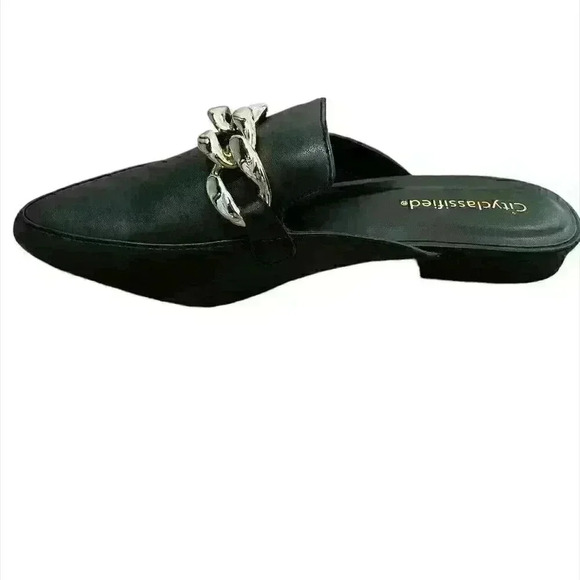 Metallic Chain Black Mules - Picture 3 of 4
